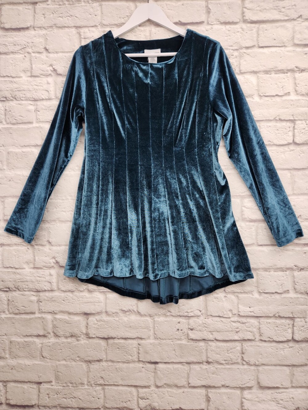 Soft Surroundings Style 27274 Velvet Pleated Tunic Top Small Boho Romantic